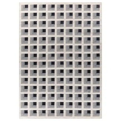 Pre-owned Jaipur Rugs Arfa_azalea Modern 6x9 Ft Rug Geometric White Ice Handmade Dhurrie Carpet