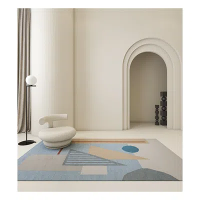 Pre-owned Jaipur Rugs Arfa_mm Modern 5x8 Ft Rug Geometric Silver Lake Blue Handmade Dhurrie Carpet