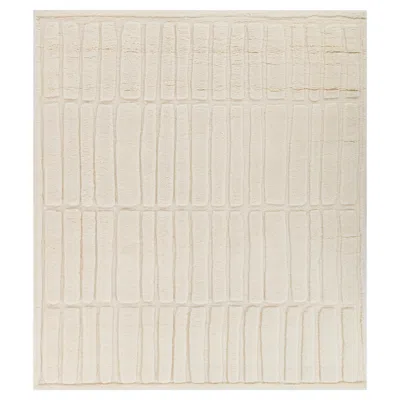 Pre-owned Jaipur Rugs Barefoot Bliss Abstract Soft Wool 10x14 Ft Undyed White Hand Knotted Rug Carpet