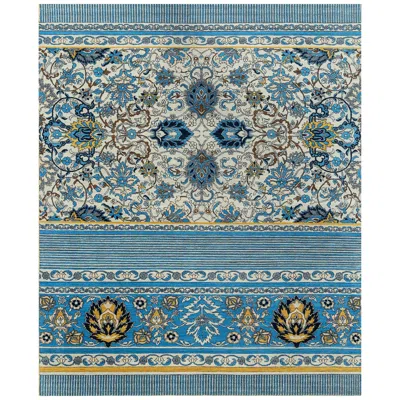 Pre-owned Jaipur Rugs Blooming Veil Antique White & Ombre Blue 270x360 Cm Hand Knotted Rug