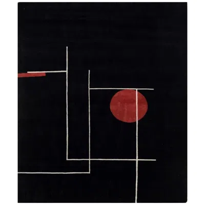 Pre-owned Jaipur Rugs Celestial Equinox Ebony & Cinnabar 150x240 Cm Handknotted Rug In Black