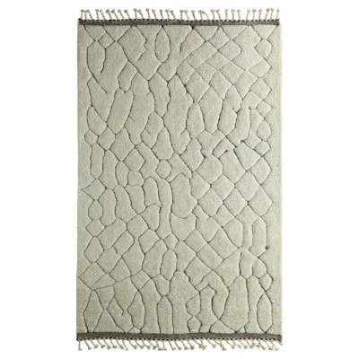 Pre-owned Jaipur Rugs Echoes Of Marrakech Soft Winter White & Mahogany 6'6x9'10 Feet Hand Knotted Rug