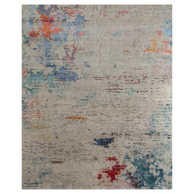 Pre-owned Jaipur Rugs Elysian Waves Antique White & Deep Teal 270x360 Cm Hand Knotted Rug