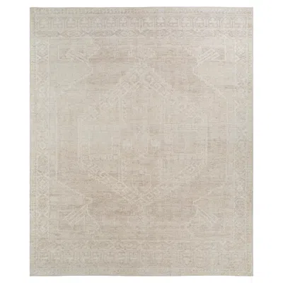 Pre-owned Jaipur Rugs Hand-knotted Jaipur Wool Rug In Linen And Cloud White, Subtle Textured Pattern In Sand