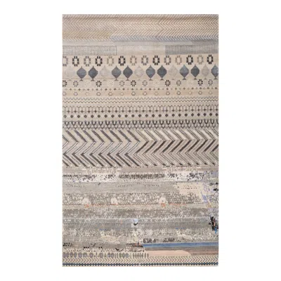 Pre-owned Jaipur Rugs Manchaha Oriental Handmade 5x8 Feet Wool & Bamboo Silk Hand Knotted Rug Carpet In Gray