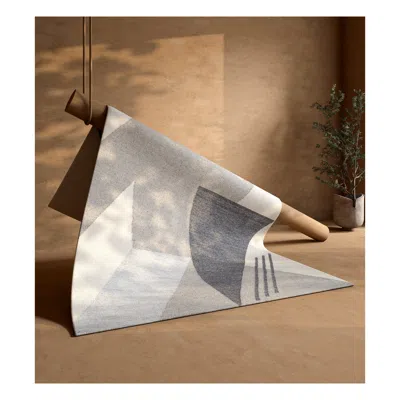 Pre-owned Jaipur Rugs Modern 5x8 Ft Rug Abstract Charcoal Slate Wool & Viscose Dhurrie In Gray