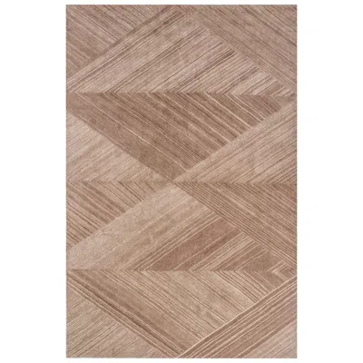 Pre-owned Jaipur Rugs Ritzy Rhombus Geomatric Pink Tint 6x9 Ft Hand Tufted Rug For Living & Bed Room