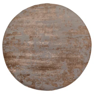 Pre-owned Jaipur Rugs Silk Trellis Soft 6 Feet Round Abstract Ashwood & Honey Hand Knotted Rug Carpet In Brown