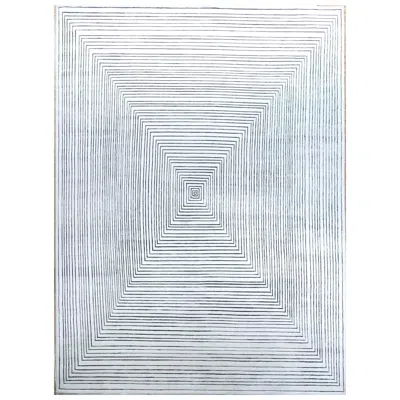 Pre-owned Jaipur Rugs Sublime Tranquil White & Ebony 300x420 Cm Handknotted Rug