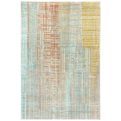 Pre-owned Jaipur Rugs Velvet Ripples Ashwood & Jamaican Aqua 270x360 Cm Hand Knotted Rug In Sand