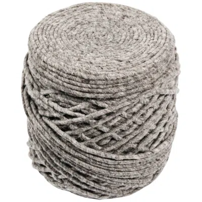 Jaipur Scandinavia Wrapped Wool Cylinder Pouf Ottoman