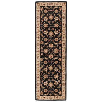 Jaipur Selene My03 2'6"x6' Black And Beige Floral Runner Area Rug