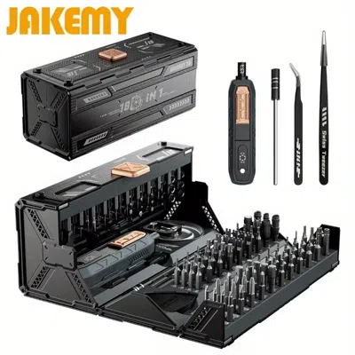 Jakemy 180-in-1 Precision Manual Multifunctional Screwdriver Set With Magnetic Phillips Bits For Mobile, Ip In Black
