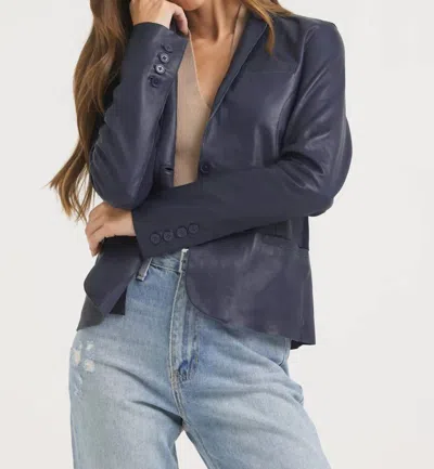 Jakett Allison Burnished Leather Jacket In Indigo In Blue
