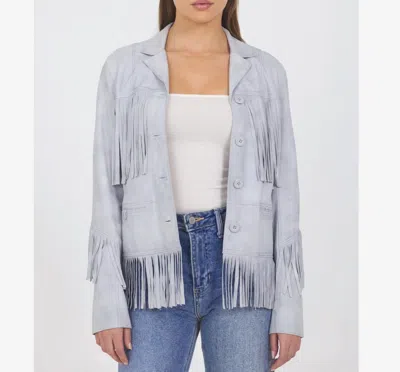 Jakett Annie Fringe Jacket In Cloud Soft Blue