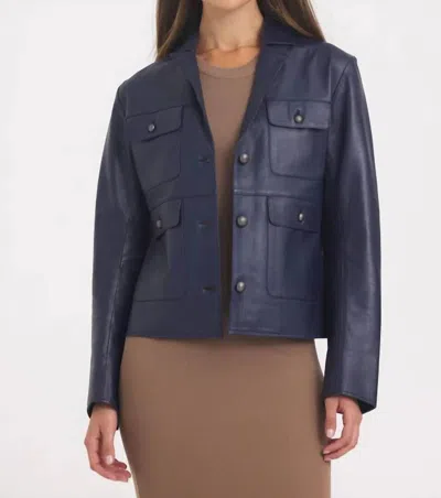 Jakett Brooke Burnished Jacket In Dark Indigo Navy In Blue