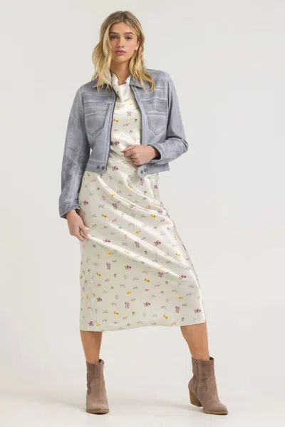 Jakett Hayden Patina Leather Jacket In Blueberry In Gray