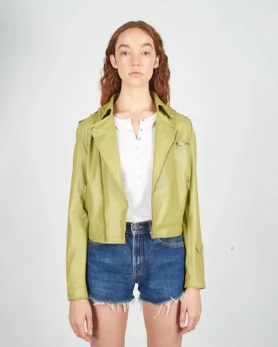 Jakett Josey Washed Leather Jacket In Cedar In Green