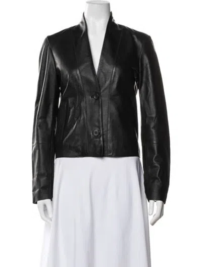 Pre-owned Jakett Leather Biker Jacket In Black