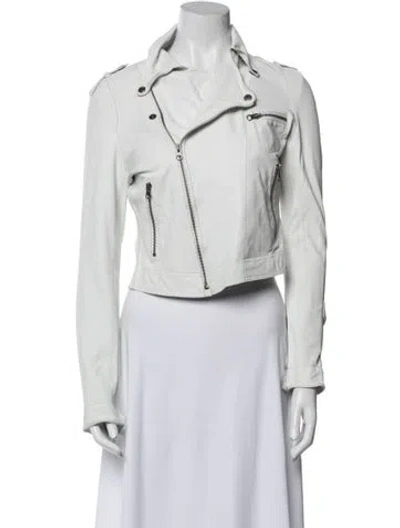 Pre-owned Jakett Leather Biker Jacket In Blue