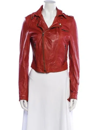 Pre-owned Jakett Leather Biker Jacket In Brown