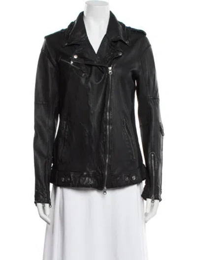Pre-owned Jakett Leather Biker Jacket W/ Tags In Black