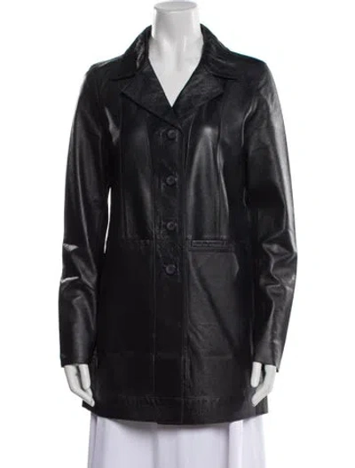 Pre-owned Jakett Leather Biker Jacket W/ Tags In Blue