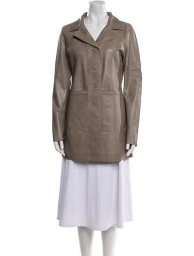 Pre-owned Jakett Leather Biker Jacket W/ Tags In Neutral