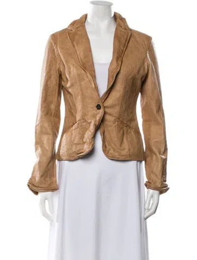 Pre-owned Jakett Leather Blazer In Brown