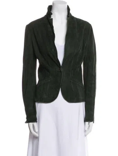 Pre-owned Jakett Leather Blazer In Green