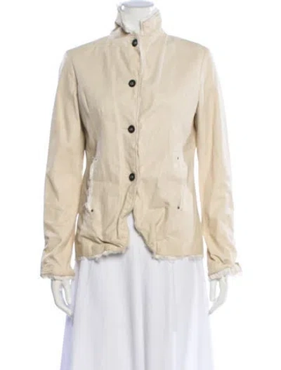 Pre-owned Jakett Leather Blazer In Neutral