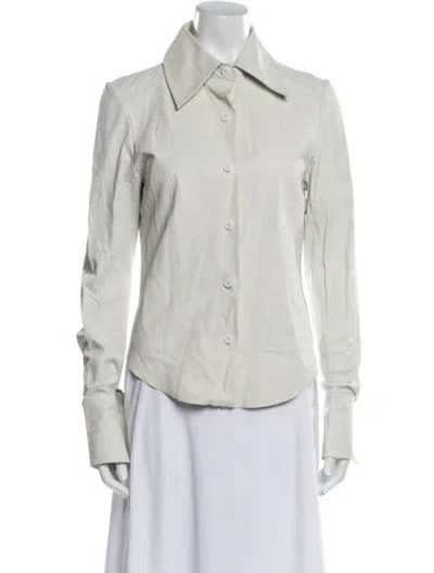 Pre-owned Jakett Leather Blazer In Neutral