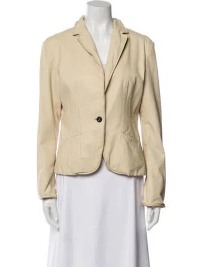 Pre-owned Jakett Leather Blazer In Neutral