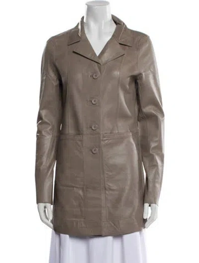 Pre-owned Jakett Leather Blazer W/ Tags In Neutral