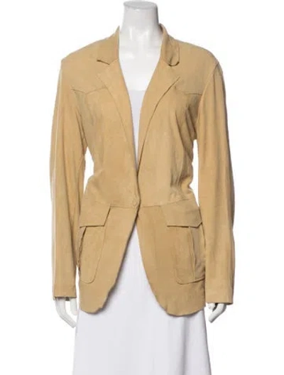 Pre-owned Jakett Leather Blazer In Yellow