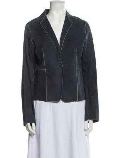 Pre-owned Jakett Leather Denim Jacket In Gray