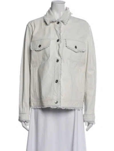 Pre-owned Jakett Leather Denim Jacket In Neutral