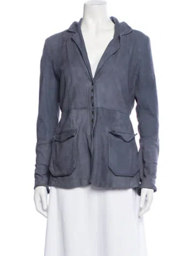Pre-owned Jakett Leather Jacket In Blue