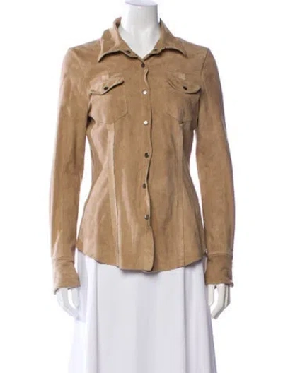 Pre-owned Jakett Leather Jacket In Neutral
