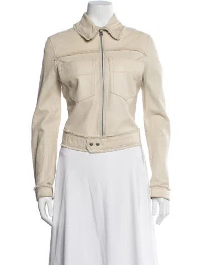 Pre-owned Jakett Leather Jacket In Neutral