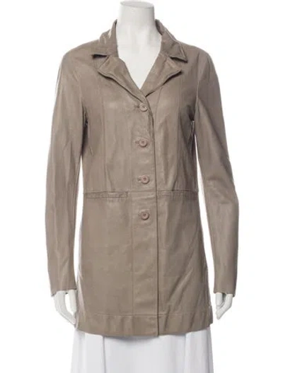 Pre-owned Jakett Leather Jacket In Neutrals