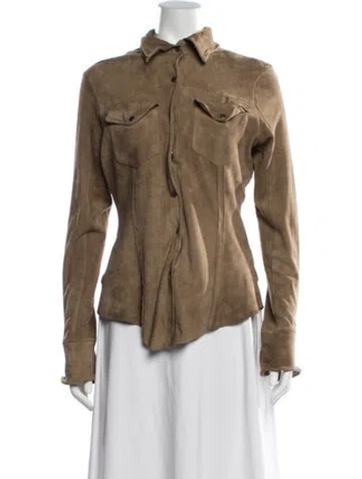 Pre-owned Jakett Leather Jacket In Neutrals
