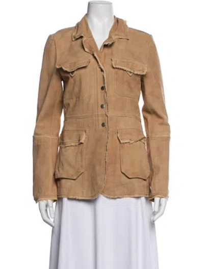 Pre-owned Jakett Leather Jacket In Neutrals