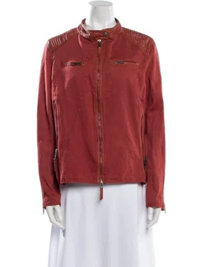 Pre-owned Jakett Leather Jacket In Orange