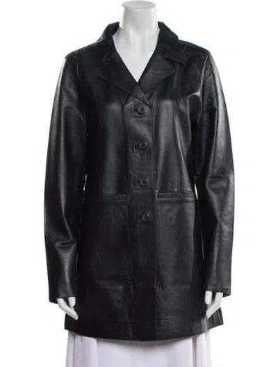 Pre-owned Jakett Leather Jacket W/ Tags In Blue