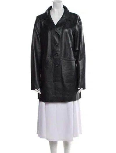 Pre-owned Jakett Leather Jacket W/ Tags In Blue