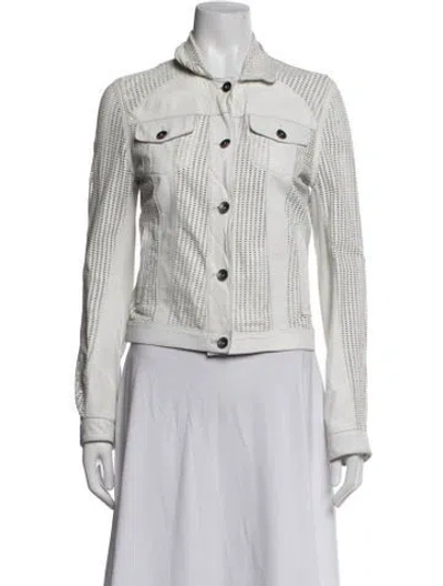 Pre-owned Jakett Leather Jacket In White
