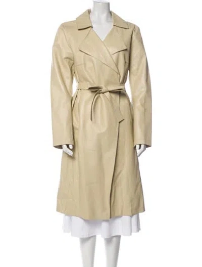 Pre-owned Jakett Leather Trench Coat In Neutral