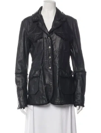 Pre-owned Jakett Leather Utility Jacket In Black