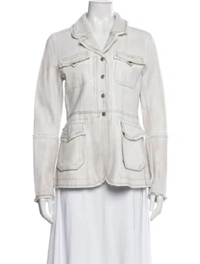 Pre-owned Jakett Leather Utility Jacket In Gray